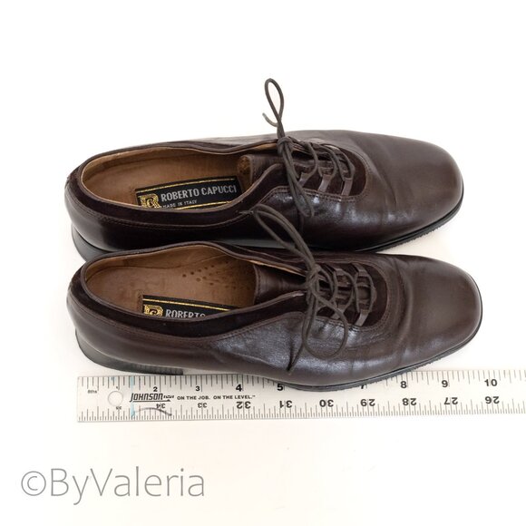 Vintage Roberto Capucci Italian Leather Women's shoes 7, Oxford Academia Office - Picture 9 of 11